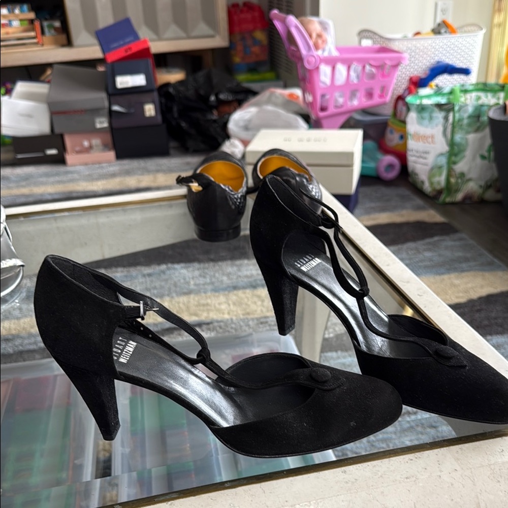 Stuart Weitzman Black Heels Sleek Minimalist Design